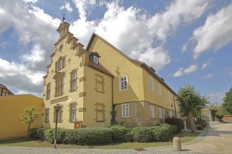 Old courthouse - today's police building, stepped gable, Bad Rodach, Upper Franconia, Franconia,