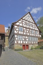 Historic old school built in 1672, half-timbered house, Bad Rodach, Upper Franconia, Franconia,