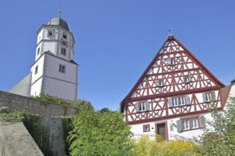 St. Nicholas Church built in 1510 and cantor's house built in 1510, half-timbered house,
