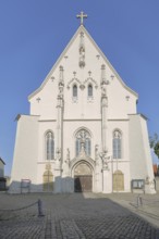 Late Gothic knight's chapel, Marienkapelle, portal, Haßfurt, Lower Franconia, Franconia, Bavaria,