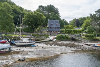 Waterside scenery at Pont-Aven, a commune in the Finistere department of Brittany in northwestern