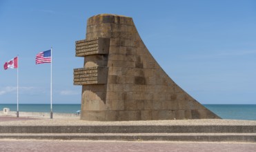 Memorial at Omaha beach which was one of the five areas of the Allied invasion of German-occupied