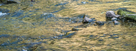 Closeup shot of some flowing water at a small river