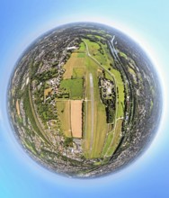 Aerial photograph, Hamm Lippewiesen EDLH airfield, Hamm Mattenbecke sewage treatment plant, earth