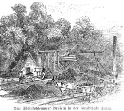 Broseley coal mine in the county of Shropshire, England, mineral resource coal, mine, inventions in