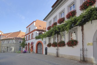 Former pharmacy, historic building, Hauptstraße, Volkach, Lower Franconia, Franconia, Bavaria,