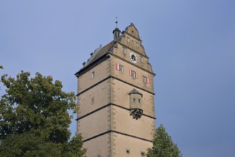 Historic Hohntor gate built in 1580, landmark, town gate, gate tower, Bad Neustadt an der Saale,