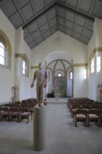 Modern sculpture in St Boniface's Castle Chapel, interior view, Salzburg Castle, Bad Neustadt an