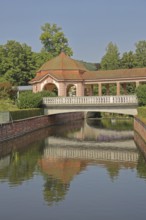 Wernarz spring temple built in 1911 and bridge over the river Sinn, temple, art nouveau,