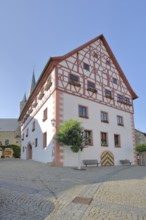 Town hall built in 1543, half-timbered house, market square, Zeil am Main, Lower Franconia,