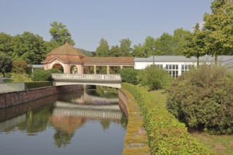 Wernarz spring temple built in 1911 and bridge over the river Sinn, temple, art nouveau,