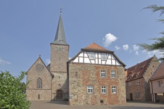 Monastery and Ulrich-von-Hutten-Gymnasium, monastery church, Schlüchtern, Vogelsberg, Hesse,