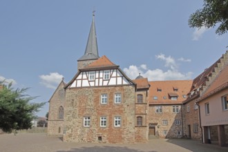 Monastery and Ulrich-von-Hutten-Gymnasium, monastery church, Schlüchtern, Vogelsberg, Hesse,
