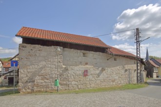 Historic ox wall tower, former town wall, building, Heldburg, Thuringia, Germany