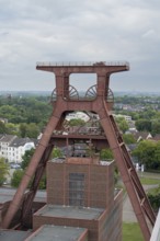 Double trestle headframe, view from the visitor terrace of the Ruhr Museum, Zollverein Coal Mine