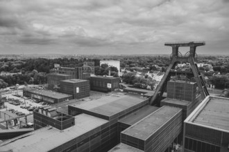 Double trestle headframe, Design Museum and Sanaa building, view from the visitor terrace of the