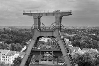 Double trestle headframe, view from the visitor terrace of the Ruhr Museum, Zollverein Coal Mine