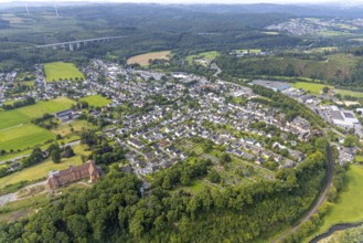Aerial view, residential area, view of the Öventrop district, below the former Öventrop monastery,