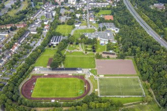 Aerial view, sports centre Große Wiese with football stadium and athletics stadium Große Wiese, SV