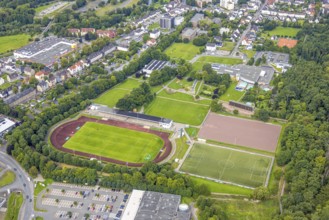 Aerial view, sports centre Große Wiese with football stadium and athletics stadium Große Wiese, SV