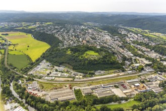 Aerial view, residential area local view district Obereimer and allotment garden association