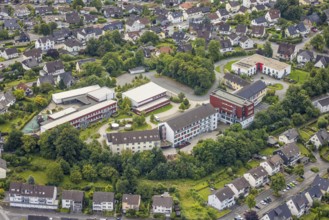 Aerial view, Franz-Joseph-Koch-School and Mariannhill School, right St. Elisabet Caritas retirement