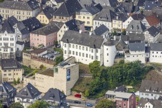 Aerial view, Sauerland Museum with tower, old town, Arnsberg, Ruhr area, North Rhine-Westphalia,