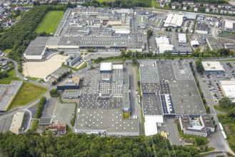 Aerial view, commercial area Westring, Bruchhausen, Arnsberg, Ruhr area, North Rhine-Westphalia,