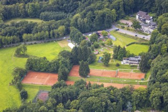 Aerial view, tennis courts TC Tennisclub Neheim-Hüsten und Minigolfanlage MSK Neheim-Hüsten e.V.,