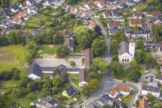 Aerial view, St Joseph's Catholic Church, St Joseph's Catholic Primary School, Bergheim, Bergheim,
