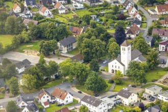 Aerial view, St Joseph's Catholic Church, St Joseph's Catholic Primary School, Bergheim, Bergheim,