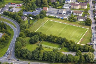 Aerial view, Ruhr-Möhne-Platz football stadium, Neheim, Arnsberg, Ruhr area, North