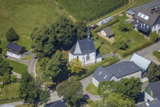 Aerial view, pilgrimage church St. Michael in the district of Sendschotten, Hützemert, Drolshagen,