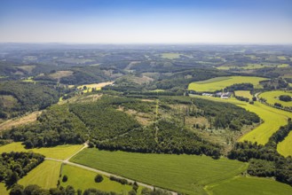 Aerial photograph, Rammskopf forest area, Langenohl GmbH & Co.KG, agricultural business, forest