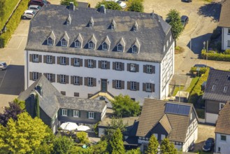 Aerial view, old monastery, former Cistercian abbey, Drolshagen, Sauerland, North Rhine-Westphalia,