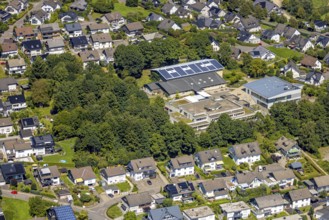 Aerial view, Secondary school Olpe - Drolshagen with gymnasium, Drolshagen, Sauerland, North