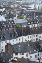 Old Residential Buildings in Frankfurt City. Aerial View. Hesse, Germany