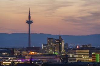 FRANKFURT, GERMANY - JUNE 12, 2025: Europaturm Telecommunications Tower in Frankfurt City at