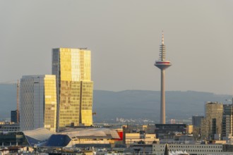 FRANKFURT, GERMANY - JUNE 12, 2025: Europaturm Telecommunications Tower in Frankfurt City at