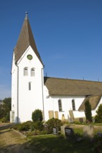 St Clemens Church in fog on the North Frisian island of Amrum, Amrum, fog, North Frisia, Germany