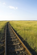 Railway tracks of the Wangerooger Insel-Schmalspurbahn, East Frisian Island of Wangerooge,