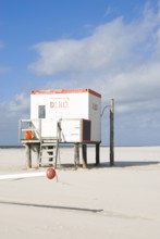 DLRG station on the lonely west beach of the North Frisian island of Amrum, Amrum, Norddorf, North