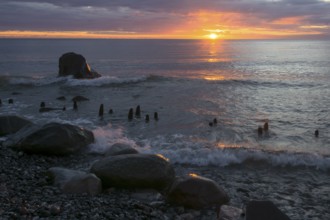Morning dawn over the Baltic Sea near Jasmund, Ruegen, Jasmund, Ruegen, Germany