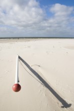 Flagpole impressions on the west beach of the North Frisian island of Amrum, Amrum, Norddorf, North