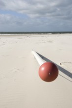 Flagpole impressions on the west beach of the North Frisian island of Amrum, Amrum, Norddorf, North