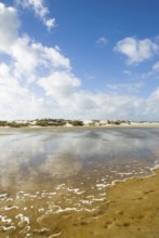 Water reservoir between the dunes of the North Frisian island of Amrum, Amrum, Norddorf, North