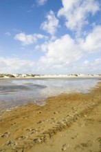 Water reservoir between the dunes of the North Frisian island of Amrum, Amrum, Norddorf, North