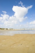 Water reservoir between the dunes of the North Frisian island of Amrum, Amrum, Norddorf, North