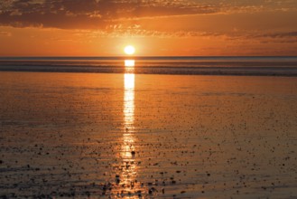 Bright red sunset, Long Beach, West Coast of Australia