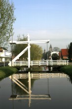 East Frisian bascule bridge, Rhauderfehn, East Frisia, Germany